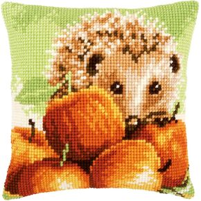 Vervaco Cross Still Stitch Kits Pillow Front for Tefferverery مع نمط التطريز على خيط القطن والتطريز بنسبة 100 ٪ ، 15،75 × 15،75 بوصة - 40 × 40 سم ، القنفذ