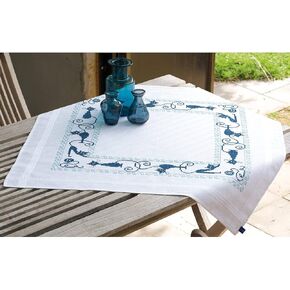 Vervaco Cross Stitch Tablecloth Kit Cheerful Cats 32" x 32"