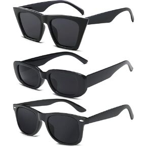 Pibupibu 3 Pack Heart/Rectangle/Crystal Oversized Sunglasses for Women Men, Trendy Retro Y2k Party Sunglasses Set