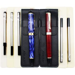 2 قطعان Jinhao 450 أقلام أسطوانة مجموعة أسود متوسطة ، نقاط أقلام نقطة سوداء (زهرة زرقاء وخضراء) ، مع 5 قطع 0.5 ملم تعبئة قياسية أسود