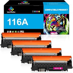 LeciRoba Compatible 116A Toner Cartridge Replacement for HP 116A for HP Color Laser 150 Series, Color Laser MFP 178, 179 Series Printer (4-Pack, W2060A W2061A W2062A W2063A)