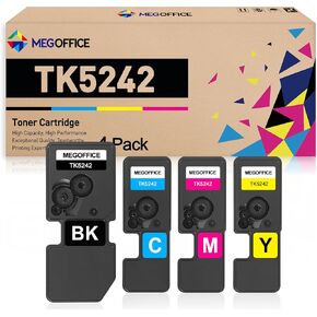استبدال خرطوشة الحبر متوافق مع Kyocera TK5242 TK5242K TK5242C TK5242M TK5242Y TK 4242 لـ ECOSYS P5026CDW M5526CDN P5021CDN (BCMY ، 4 عبوات)