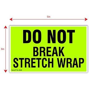 Kenco 3" X 5" Do not Break Stretch Wrap Fluorescent Shipping Label Stickers for Shipping or Packing -500 Labels Per Roll
