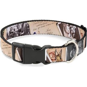 Disney Pet Collar, Dog Collar Plastic Buckle, Up Adventure Book Snapshots Post Cards, 20 to 31 Inches 1.5 Inch Wide