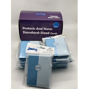 1 Box of 600 Counts -12packs Lightblue Color Double Matte Standard Card Sleeves Toploaders for Trading Cards, Collectable Gaming Cards, MTG Cards, L5R, TCG, Baseball, Rugby, Football Card
