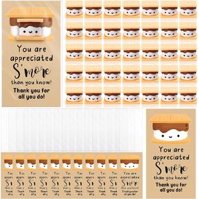 25 Sets Employee Appreciation Gift Cute Realistic Resin Marshmallow Smores with Thank You Card Inspirational Emotional Support Gift for Staff Coworker Teacher Team Office Favors
