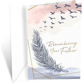 Prime Greetings Sympathy Card Loss of Father (Dad), Made in America, Eco-Friendly, Thick Card Stock with Premium Envelope 5in x 7.75in, Packaged in Protective Mailer