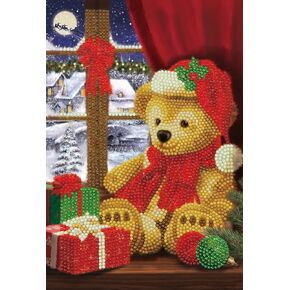 Crystal Art Notebook - Festive Teddy - Create a Sparkling Notebook Cover Using Crystals - for Ages 8 and up