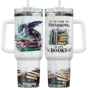 34HD Gifts for Book Lovers, Literature Tumbler 40 oz with Lid Stainless Steel, Fantasy Book Tumbler, Fantasy Gifts, Bookworm Gifts for Women, Bookish Items