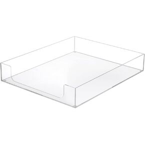 BTSKY Multipurpose A4 File Tray Clear Acrylic Desk Organizer - Elegant Letter Size Documents Tray for Office, Cosmetics, Bathroom