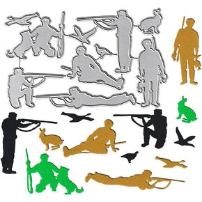 Hunters Hunting Dogs Cutting Dies,Birds Rabbits Animals Die Cuts Metal Embossing Stencils Template Mould for Card Scrapbooking and DIY Craft Album Paper Card Decor