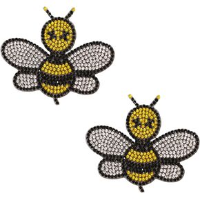 Totelux Bee Rhinestone Patches Sparkly Brearkly Bebee Iron on Patches Crystal Hornet Jewels Gems for clease inals hat قميص أكياس DIY Craft Decorations