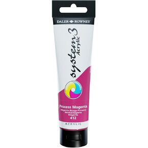 Daler Rowney System3 Process Magenta 150ml tube paint tube - لوازم الطلاء الأكريليك للفنانين والطلاب - Paint Artist for Gurals Canvas والمزيد - الطلاء الفني لجميع مجموعات المهارات