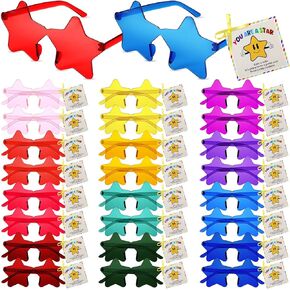 48Pcs Back to School Gifts Star Sunglasses, First Day of School Gifts for Students You're a Star Wish Card Favors to Students from Teachers