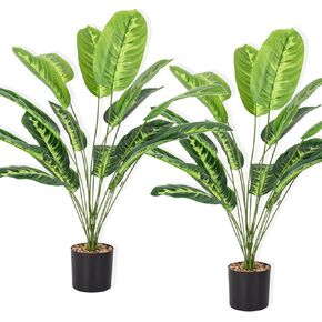 نباتات اصطناعية 28 بوصة نباتات وهمية كبيرة قطعتين من نباتات مونسترا الصناعية الصناعية في الأماكن المغلقة طويلة للأماكن الخارجية في الهواء الطلق نباتات صناعية بوعاء لديكور المنزل والمكتب والحديقة in Kuwait