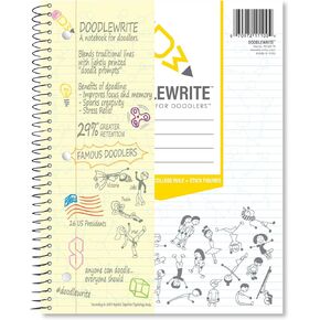 يشمل دفتر ملاحظات دودليت في كلية Doodlewrite ، مطالبات رسومات الشعار المبتكرة للحفاظ على التركيز ، إبداع الشرارة/الخيال ، تخفيف الإجهاد ، 11 "× 8.5" ، 60 ورقة/120 صفحة ، أبيض (11100) (حزمة 1)