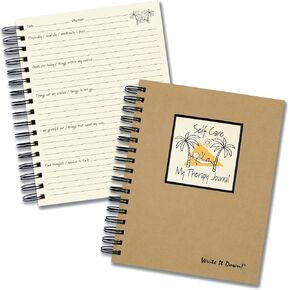 series by Journals Unlimited, Guided Journal, Self Care, My Therapy Journal, Full-size 7.5"x9", Kraft Hard Cover, Made in USA