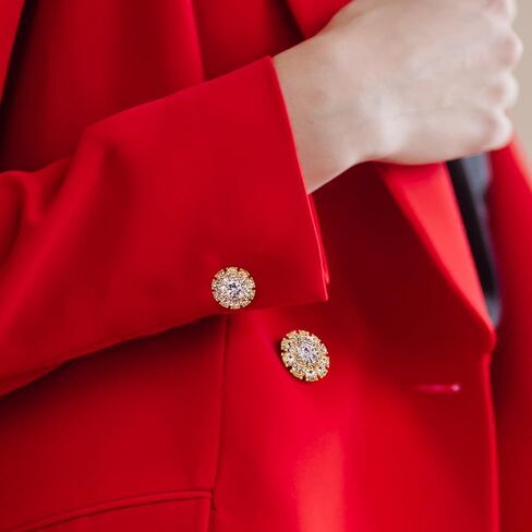 Jerler 10 Pcs 20mm Rhinestone Buttons Crystal Embellishments Sew on Clothing Buttons for Decoration and DIY (Gold Button-1, Large) in Kuwait