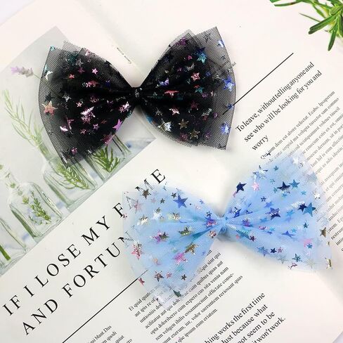 Dadaxie Shiny Stars Glitter Tulle Rolls 6 × 10 ياردة (30 قدمًا) لون Shimmer أبيض لجدول عداء كرسي Sash Bow Doll Tutu Skirt Sewing Craft Gift Supplies (White) in Kuwait