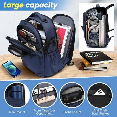 INSAVANT Laptop Backpack 15.6 Inch TSA Friendly Travel Backpacks Extra Large Durable College Travel Daypack Anti Theft with USB Charging Port Best Gift for Men Women (Grey) in Saudi Arabia