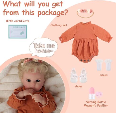 Lifelike Reborn Baby Dolls，18 Inch Smiles Silicone Baby Girl，Soft Vinyl Realistic Baby Doll Poseable Real Life Baby Dolls with Birth Certificate and Accessories Gift Set for Kids Age 3+ in Saudi Arabia