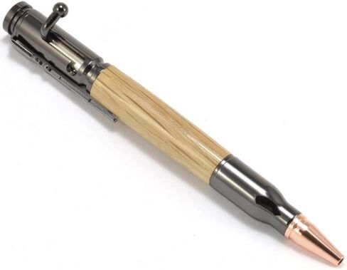 Whiskey Barrel Wood Bolt Action Ballpoint Pen (JD Whiskey Barrel Pen with Case and Extra Ink Refill) in Saudi Arabia
