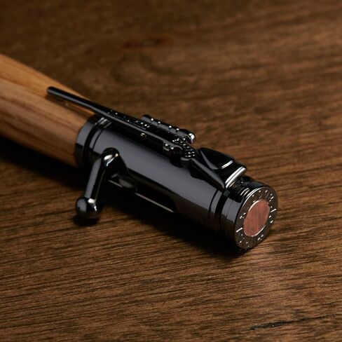Whiskey Barrel Wood Bolt Action Ballpoint Pen (JD Whiskey Barrel Pen with Case and Extra Ink Refill) in Saudi Arabia