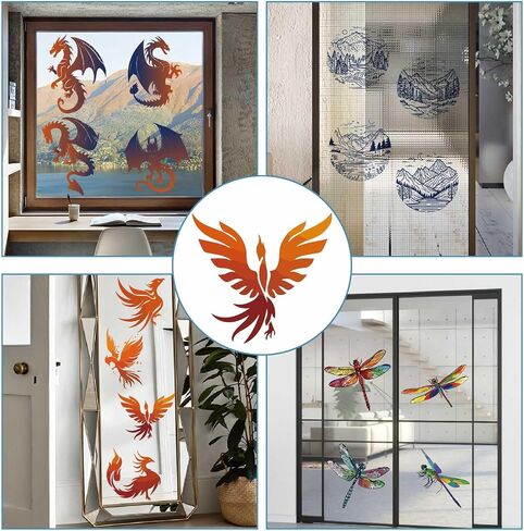 GORGECRAFT 4 Styles Coral Window Sticker Summer Seaweed Ocean Marine Themed Glass Window Decals Under The Sea Waterproof Removable Clings for Sliding Door Prevent Birds Strikes Room Decor 6.3x6.3 in Saudi Arabia