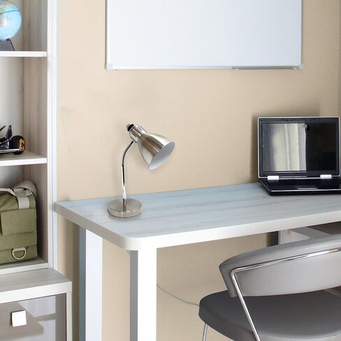 Simple Designs LD1037-BSN Semi Flexible Desk Lamp, Brushed Nickel in Saudi Arabia