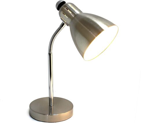 Simple Designs LD1037-BSN Semi Flexible Desk Lamp, Brushed Nickel in Saudi Arabia