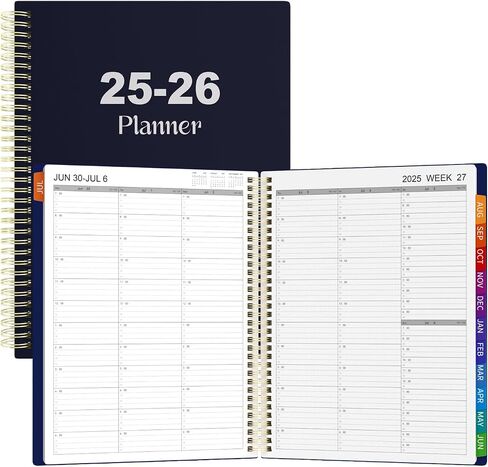 Planner 2025 - كل ساعة 2025 Planner Weekly and Monthly - كتاب المواعيد مع غلاف فني وربط مزدوج - تصميم بسيط للإنتاجية ، يناير - DCE. 2025 ، A5 (5.7 "× 8.5") in Kuwait