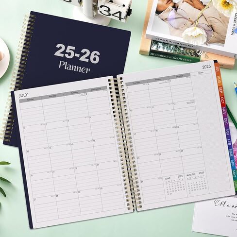 Planner 2025 - كل ساعة 2025 Planner Weekly and Monthly - كتاب المواعيد مع غلاف فني وربط مزدوج - تصميم بسيط للإنتاجية ، يناير - DCE. 2025 ، A5 (5.7 "× 8.5") in Kuwait