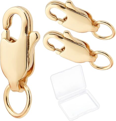 Beebeecraft 1 Box 20Pcs Lobster Claw Clasp with Jump Rings 925 Sterling Silver Plated Brass Necklace Clasps for DIY Jewelry Making (12x6mm) in Saudi Arabia