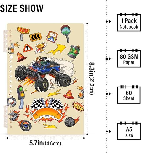 Goth Bat Flowers Spiral Notebook with Removable Circle Ring for College Office Work Ruled Journal A5 8.3"x5.7" 60 Sheets in Kuwait