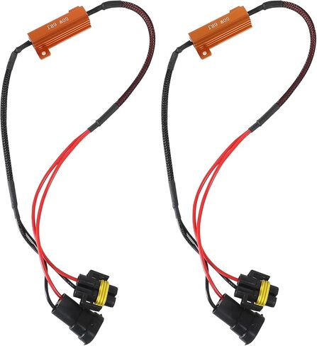 2pcs HB4 Load Resistors Adapter Load Resistor Kits Relay Harness Adapter Load Resistor for Fog Lights Flashing Error Code Anti Hyper Flash (HB4 9006 50W) in Saudi Arabia