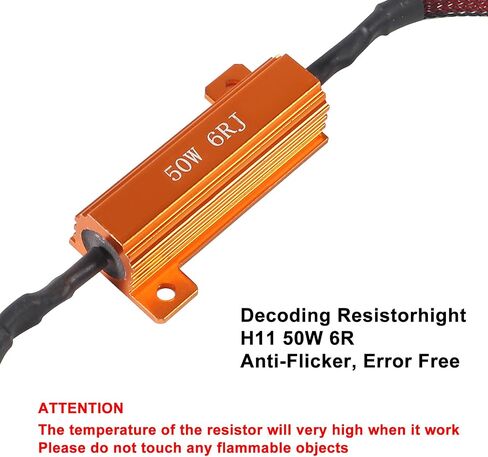 2pcs HB4 Load Resistors Adapter Load Resistor Kits Relay Harness Adapter Load Resistor for Fog Lights Flashing Error Code Anti Hyper Flash (HB4 9006 50W) in Saudi Arabia