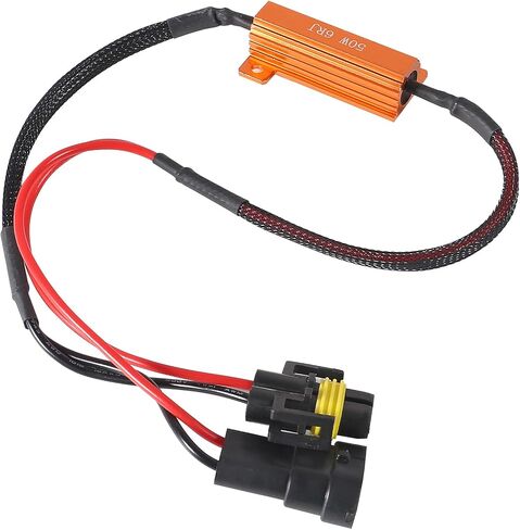 2pcs HB4 Load Resistors Adapter Load Resistor Kits Relay Harness Adapter Load Resistor for Fog Lights Flashing Error Code Anti Hyper Flash (HB4 9006 50W) in Saudi Arabia