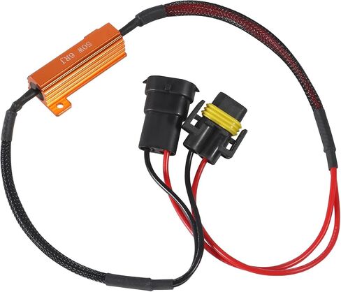 2pcs HB4 Load Resistors Adapter Load Resistor Kits Relay Harness Adapter Load Resistor for Fog Lights Flashing Error Code Anti Hyper Flash (HB4 9006 50W) in Saudi Arabia