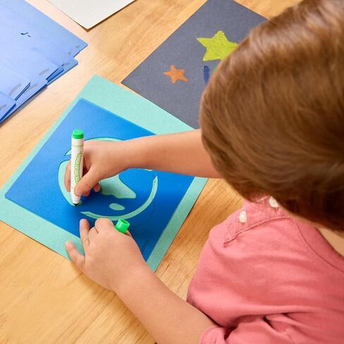 Colorations Garden Stencils, 12 Garden Designs, Made from Washable Plastic, 8 inches each, Jumbo Size, Sturdy Stencils, Great for Creating Art, Kids Stencils, Stencils for Children in Kuwait