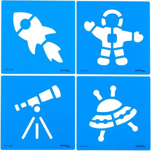Colorations Garden Stencils, 12 Garden Designs, Made from Washable Plastic, 8 inches each, Jumbo Size, Sturdy Stencils, Great for Creating Art, Kids Stencils, Stencils for Children in Kuwait