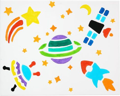 Colorations Garden Stencils, 12 Garden Designs, Made from Washable Plastic, 8 inches each, Jumbo Size, Sturdy Stencils, Great for Creating Art, Kids Stencils, Stencils for Children in Kuwait