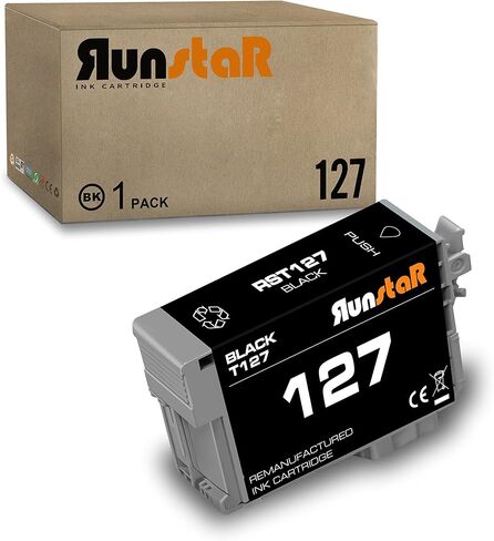 Run Star 1 Black 127 T127 استبدال خرطوشة الحبر المعاد تصنيعها لـ Epson 127 T127 استخدام لـ Epson Forme 60 530 625 545 645 840 845 WF-3520 WF-3540 WF-7010 WF-7510 WF-7520 Printer (1 Black) in Kuwait