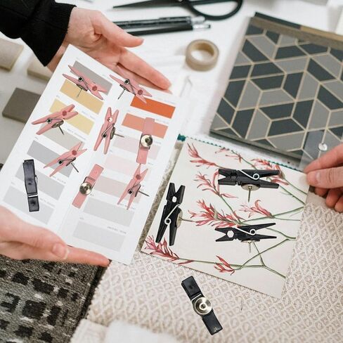 60 Pcs Push Pin Clips Decorative Push Pins with Clips for Bulletin Board Cork Board, Craft Paper Clips Pushpins Thumb Tacks for Cubicle Panel Wall Fabric Panels Offices Homes Projects (Clear Color) in Kuwait