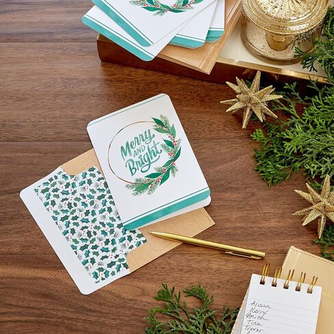 Hallmark Boxed Christmas Cards, Merry and Bright (16 Cards and 17 Envelopes) in Saudi Arabia