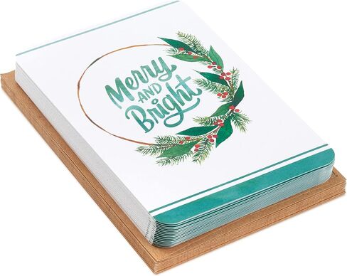 Hallmark Boxed Christmas Cards, Merry and Bright (16 Cards and 17 Envelopes) in Saudi Arabia