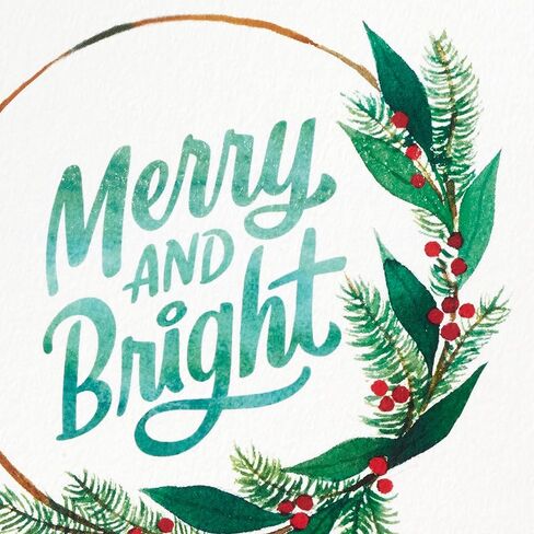 Hallmark Boxed Christmas Cards, Merry and Bright (16 Cards and 17 Envelopes) in Saudi Arabia