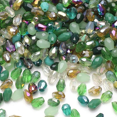 100pcs 6 * 8mm دمعة البلورة الزجاجية حبات لصنع المجوهرات ، وعمودي متعددة الأوجه ، الفتحة الزجاجية ، حبات الزجاج الزجاجية ، مسجلة ، قلادة ، قلادة ، ورياح ، ورياح ديي ، المشاريع ، in Kuwait