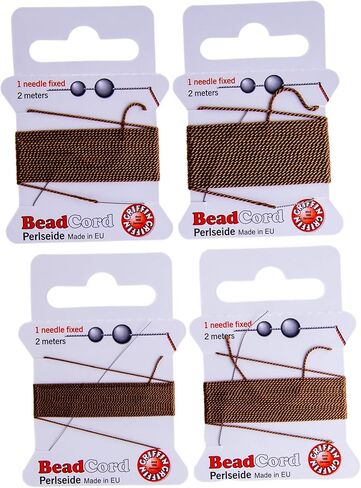 Griffin Bead Cord 100% Natural White Silk Assortment (#2 - #4 - #6 - #8) Each Card Includes a stringing Needle. in Kuwait