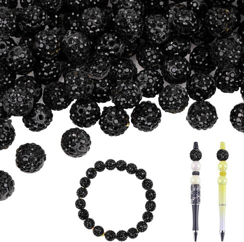 100Pcs 10mm Blue Round Plastic, Glass Beads - Craft Beads for DIY Jewelry Making (Black) in Saudi Arabia
