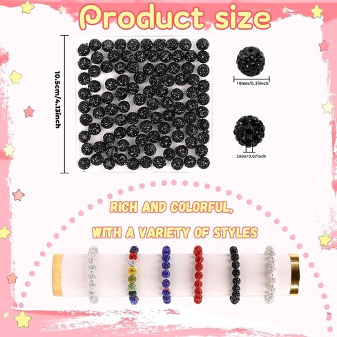 100Pcs 10mm Blue Round Plastic, Glass Beads - Craft Beads for DIY Jewelry Making (Black) in Saudi Arabia
